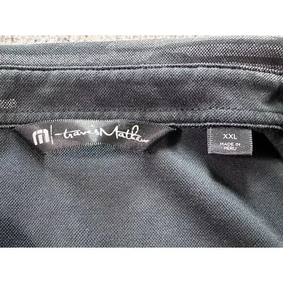 Travis Mathew Camouflage Polo Shirt Mens XXL Black Gray Cotton Polyester - Picture 6 of 8